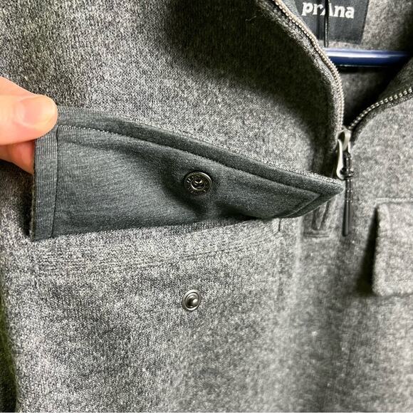 NWT
 Prana men’s Brookland 1/4 Zip Wool Blend Sweater in gravel grey Size S - Picture 7 of 10